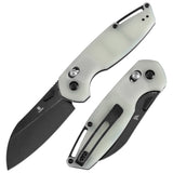 Tenable Model 6 Cross Bar Lock Jade G10 Handle (3.1" Blackwash 14C28N Blade) Nick Swan Design--T1022V3