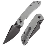 Estimated Released in December Fenrir Button Lock Knife Twill Grey G10 Handle (3.44''14C28N Blade) Greg Schob Design - T1034F5