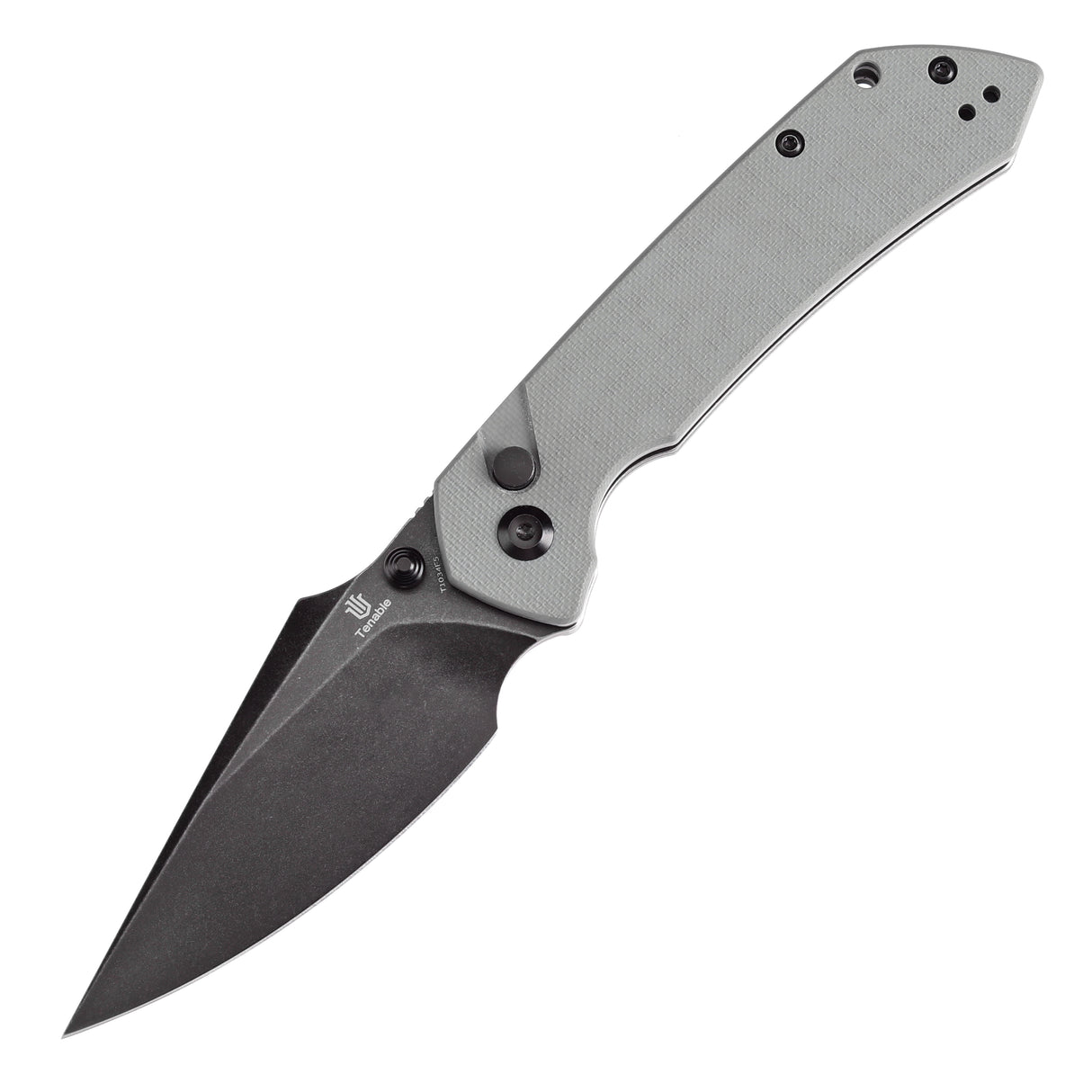 Estimated Released in December Fenrir Button Lock Knife Twill Grey G10 Handle (3.44''14C28N Blade) Greg Schob Design - T1034F5