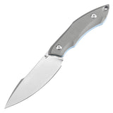 Tenable Luccio Fixed Blade Knife with Grey G10 Handle (3.81" Stonewashed 14C28N Blade) - Bolt Vision Design - G007A4