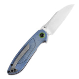 Tenable Prometheus Folding Knife Blue Micarta Handle(3.29'' Stonewashed  14C28N Blade)D.O.C.K. Design-T1040A3