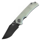 Tenable Fermi Folding Knife Jade  G10 Handle (3.11'' Black TiCn Coated 14C28N Blade) Burchtree Designs-T1122A2