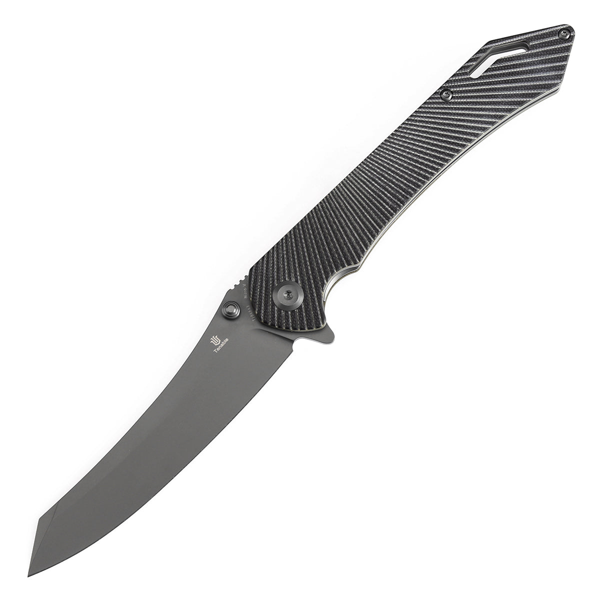 Tenable Colibri Tech Folding Knife Black and Green G10 Handle (4.34'' Gray TiCn Coated Nitro V Blade) Kmaxrom Design-T1060A2