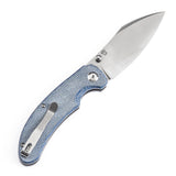 Tenable Nesstreet Folding Knife Blue Micarta Handle(3.58'' Satin 14C28N Blade)Karambit Maker Design-T1039F5