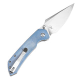 Estimated Released in December Fenrir Button Lock Knife Blue Micarta Handle (3.44''14C28N Blade) Greg Schob Design - T1034F1