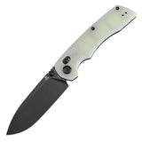 Tenable Kryo Cross Bar Lock Jade G10 Handle (3.58‘’ Blackwash 14C28N Blade) Kim Ning Design-T1001V4