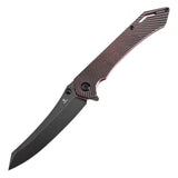 Tenable Colibri Tech Folding Knife Black and Red G10 Handle (4.34'' Blackwash Nitro V Blade) Kmaxrom Design-T1060A1