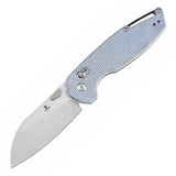 Tenable Model 6 Cross Bar Lock Blue Micarta Handle (3.1" Stonewashed 14C28N Blade) Nick Swan Design--T1022V6