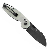 Tenable Model 6 Cross Bar Lock Jade G10 Handle (3.1" Blackwash 14C28N Blade) Nick Swan Design--T1022V3