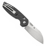 Tenable Model 6 Cross Bar Lock Twill Carbon Fiber Handle (3.1" Satin 14C28N Blade) Nick Swan Design--T1022V1