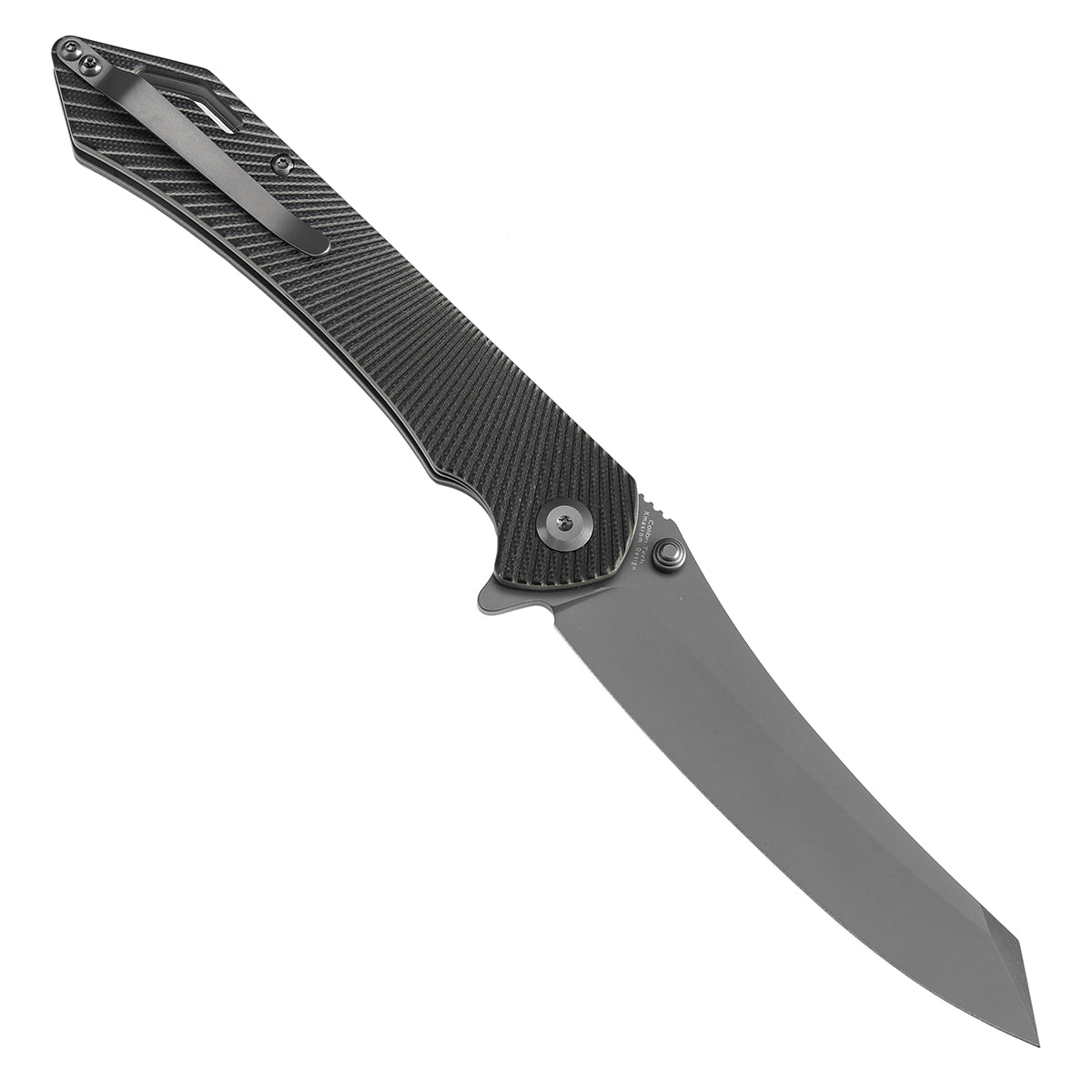 Tenable Colibri Tech Folding Knife Black and Green G10 Handle (4.34'' Gray TiCn Coated Nitro V Blade) Kmaxrom Design-T1060A2