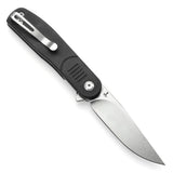 Tenable Einar Folding Knife Black Micarta Handle (3.13'' Stonewashed Nitro-V Blade) Justin Lundquist Design-T2072A3