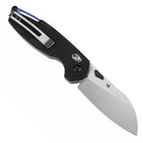 Tenable Model 6 Cross Bar Lock Black G10 with Lines Handle (3.1" Satin 14C28N Blade) Nick Swan Design--T1022V4