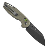 Tenable Model 6 Cross Bar Lock Green Micarta Handle (3.1" Blackwash 14C28N Blade) Nick Swan Design--T1022V2