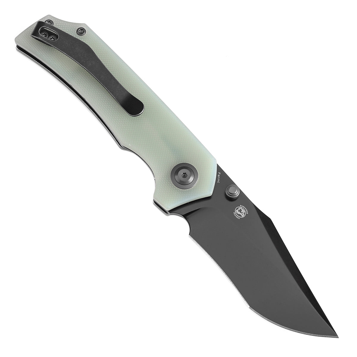 Tenable Fermi Folding Knife Jade  G10 Handle (3.11'' Black TiCn Coated 14C28N Blade) Burchtree Designs-T1122A2