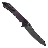 Tenable Colibri Tech Folding Knife Black and Purple G10 Handle (4.34'' Blackwash Nitro V Blade) Kmaxrom Design Design--T1060A3