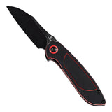 Tenable Prometheus Folding Knife Black and Red G10 Handle(3.29'' Blackwash 14C28N Blade)D.O.C.K. Design-T1040A1