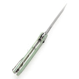 Tenable Shard Cross Bar Lock 	Jade G10n Handle (3.47'' Stonewashed 14C28N Blade) Kim Ning Design-T1006V6