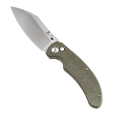 Tenable Nesstreet Folding Knife Green Micarta Handle(3.58'' Satin 14C28N Blade)Karambit Maker Design-T1039F4