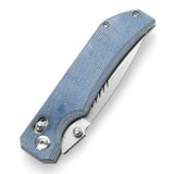 Tenable Eaglestrike Cross Bar Lock Folding Knife Blue Micarta Handle (3.13'' Stonewashed Nitro-V Blade) James Lowe Design-T1095V2