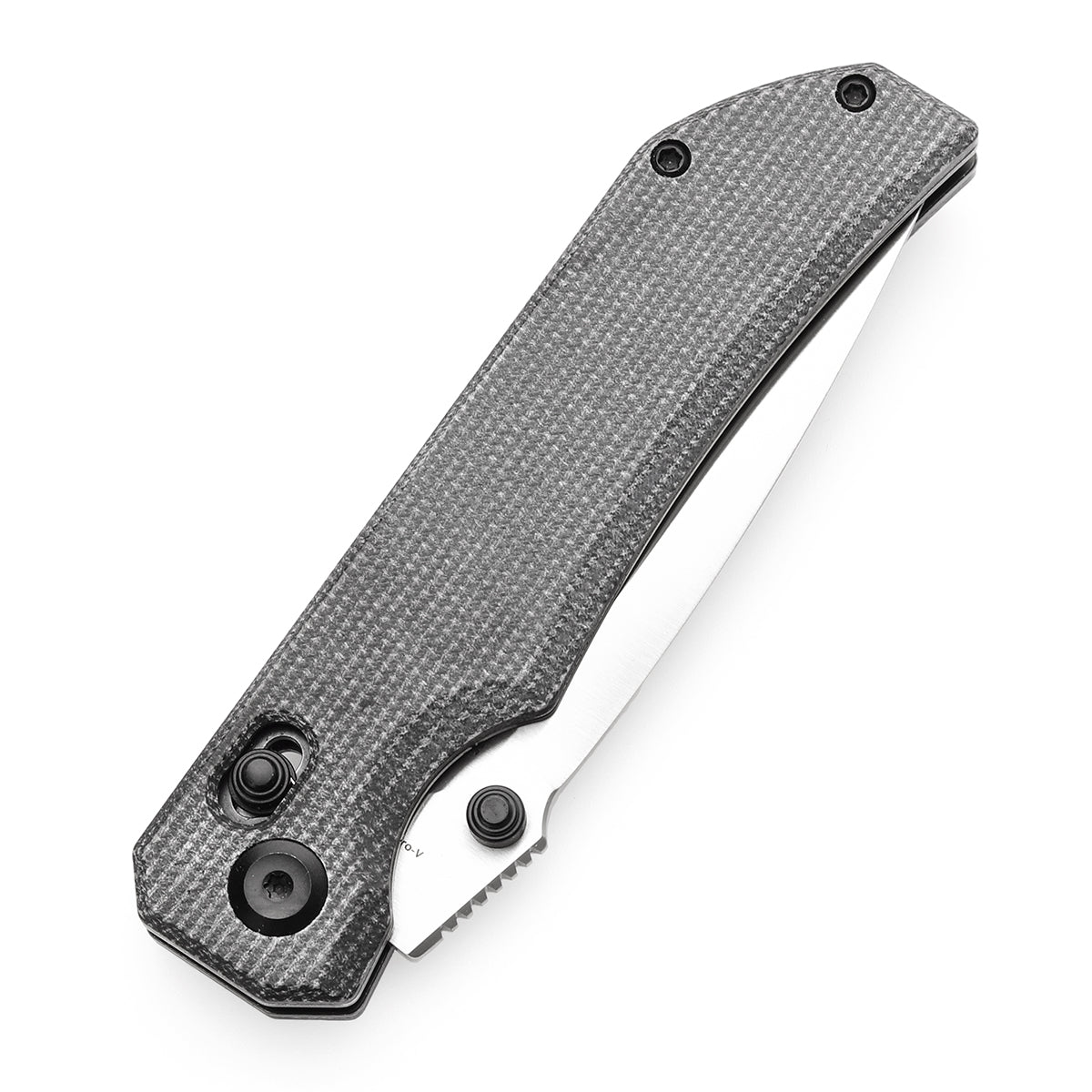 Tenable Eaglestrike Cross Bar Lock Folding Knife Black Micarta Handle (3.13'' Satin Nitro-V Blade) James Lowe Design-T1095V1