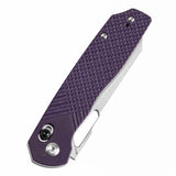 Tenable Shard Cross Bar Lock Purple G10 with Diamond Pattern Handle (3.47'' Stonewashed 14C28N Blade) Kim Ning Design-T1006V5