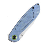 Tenable Prometheus Folding Knife Blue Micarta Handle(3.29'' Stonewashed  14C28N Blade)D.O.C.K. Design-T1040A3