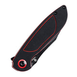 Tenable Prometheus Folding Knife Black and Red G10 Handle(3.29'' Blackwash 14C28N Blade)D.O.C.K. Design-T1040A1