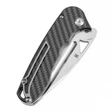 Tenable Bömbur Folding Knife Twill Carbon Fiber Handle (3.53'' Stonewashed D2 Blade) Midgards Messer Design--T1054A3