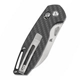 Tenable Model 6 Cross Bar Lock Twill Carbon Fiber Handle (3.1" Satin 14C28N Blade) Nick Swan Design--T1022V1