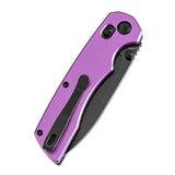 Tenable Kryo Cross Bar Lock Purple Anodized Aluminum Handle (3.58‘’ Blackwash 14C28N Blade) Kim Ning Design-T1001V2