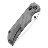 Tenable Eaglestrike Cross Bar Lock Folding Knife Black Micarta Handle (3.13'' Satin Nitro-V Blade) James Lowe Design-T1095V1