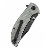 Tenable Rei Folding Knife Green Micarta Handle (3.3" Blackwash 14C28N Blade) Karambit Maker Design--T1061A2