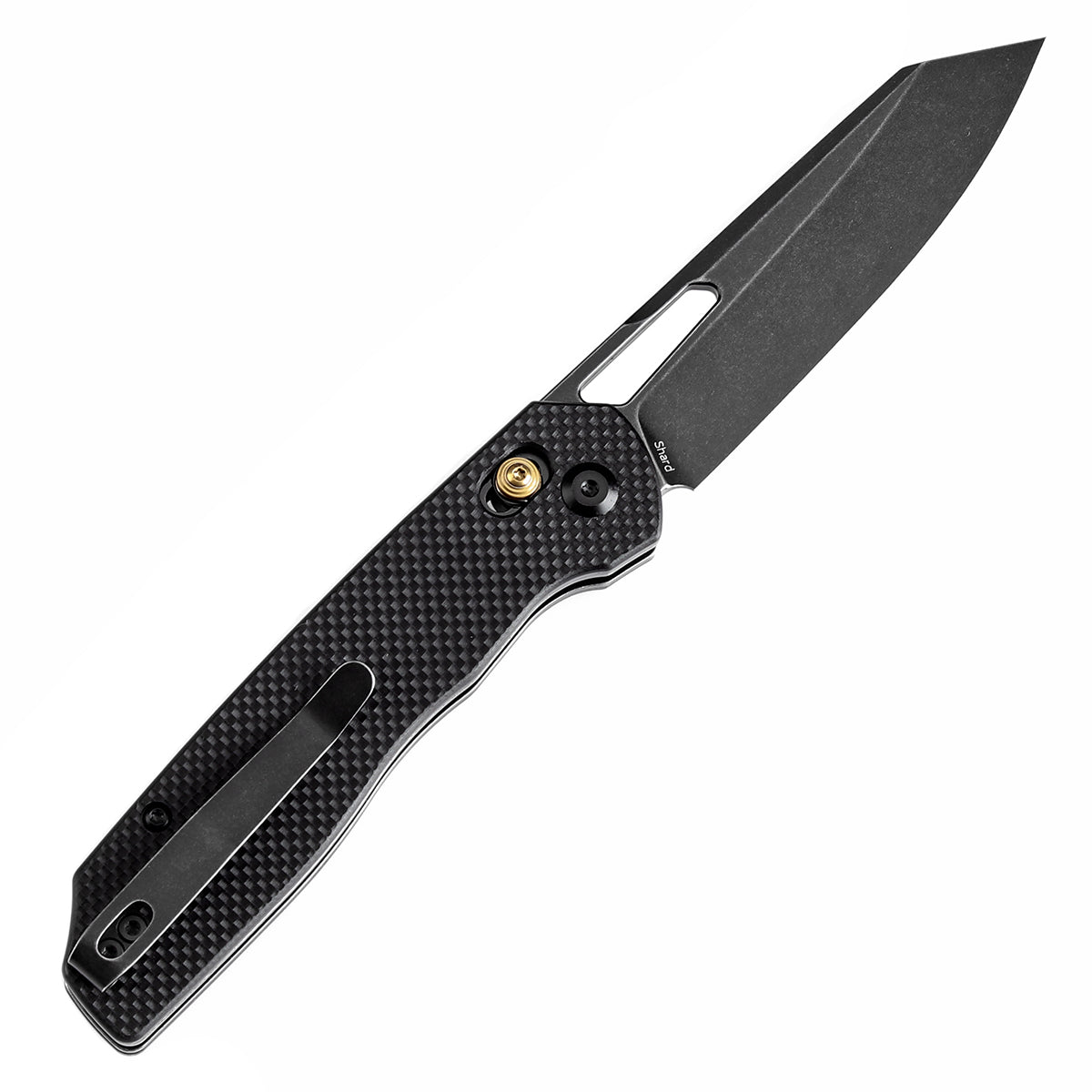 Tenable Shard Cross Bar Lock Black G10 Handle (3.47'' Blackwash 14C28N Blade) Kim Ning Design-T1006V1