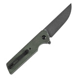 Tenable Anomaly Folding Knife Green Micarta Handle (3.14'' Blackwash Nitro-V Blade) Pinkerton Knives Design-T2038A2