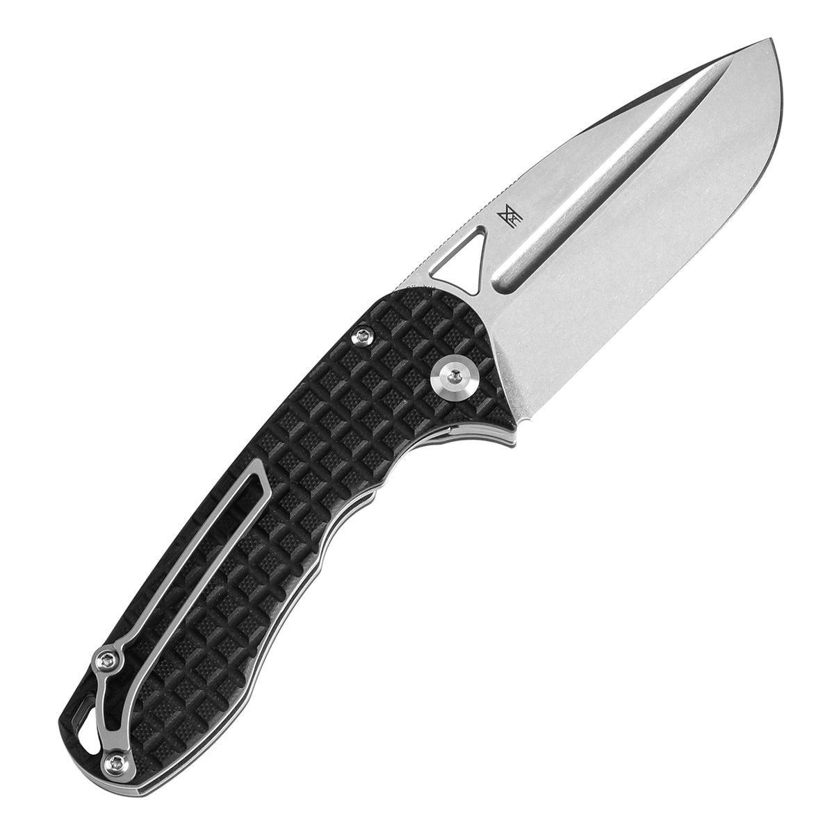 Tenable Bömbur Folding Knife Black G10 with Frag Pattern Handle (3.53'' Stonewashed D2 Blade) Midgards Messer Design--T1054A1