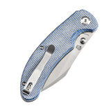 Tenable Nesstreet Folding Knife Blue Micarta Handle(3.58'' Satin 14C28N Blade)Karambit Maker Design-T1039F5