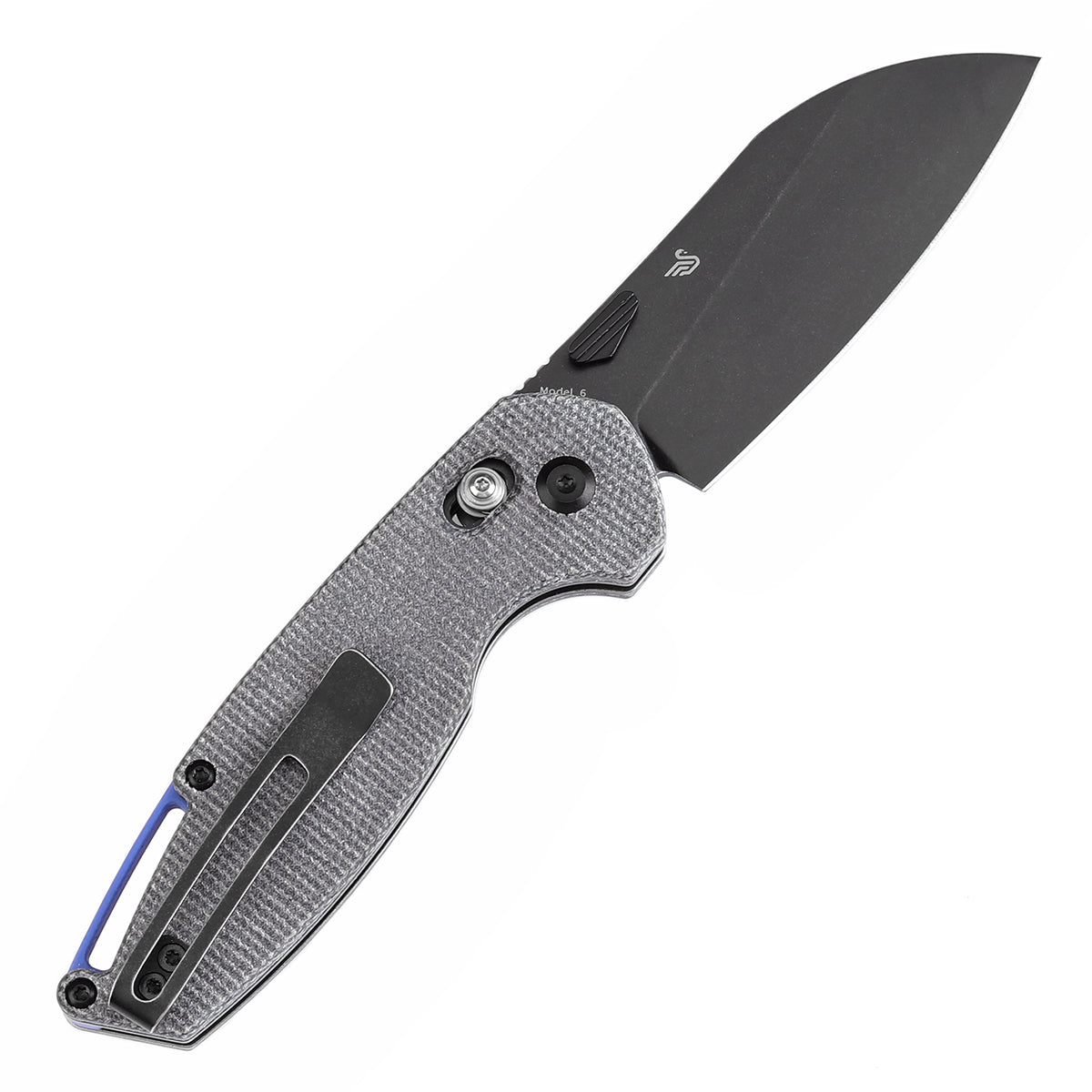 Tenable Model 6 Cross Bar Lock Black Micarta Handle (3.1" Blackwash 14C28N Blade) Nick Swan Design--T1022V5