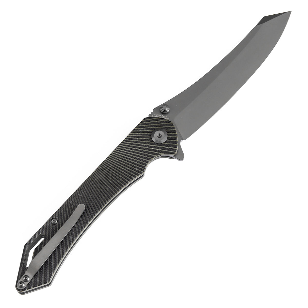 Tenable Colibri Tech Folding Knife Black and Green G10 Handle (4.34'' Gray TiCn Coated Nitro V Blade) Kmaxrom Design-T1060A2