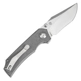 Tenable Fermi Folding Knife Black Micarta Handle (3.11'' Stonewashed 14C28N Blade) Burchtree Designs-T1122A3