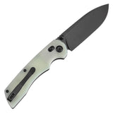 Tenable Kryo Cross Bar Lock Jade G10 Handle (3.58‘’ Blackwash 14C28N Blade) Kim Ning Design-T1001V4