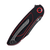 Tenable Prometheus Folding Knife Black and Red G10 Handle(3.29'' Blackwash 14C28N Blade)D.O.C.K. Design-T1040A1