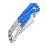 Estimated Released in December- Fenrir Button Lock Knife Blue Anodized Aluminium+Plain Aluminium Handle (3.44''14C28N Blade) Greg Schob Design - T1034S1