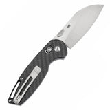 Tenable Model 6 Cross Bar Lock Twill Carbon Fiber Handle (3.1" Satin 14C28N Blade) Nick Swan Design--T1022V1