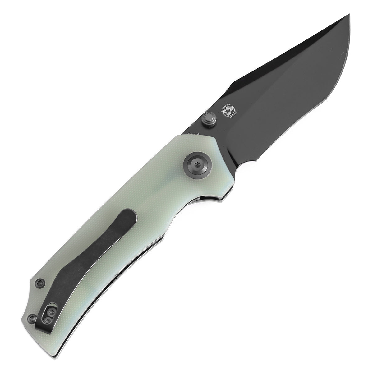 Tenable Fermi Folding Knife Jade  G10 Handle (3.11'' Black TiCn Coated 14C28N Blade) Burchtree Designs-T1122A2