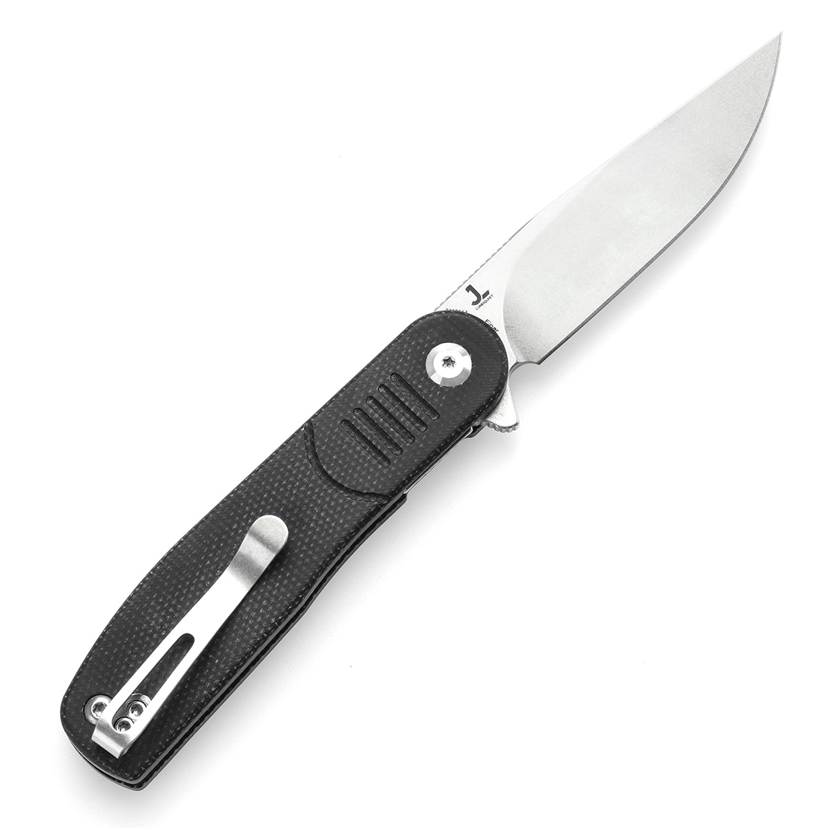 Tenable Einar Folding Knife Black Micarta Handle (3.13'' Stonewashed Nitro-V Blade) Justin Lundquist Design-T2072A3