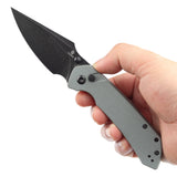 Estimated Released in December Fenrir Button Lock Knife Twill Grey G10 Handle (3.44''14C28N Blade) Greg Schob Design - T1034F5