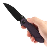 Tenable Prometheus Folding Knife Purple and Black G10 Handle(3.29'' Blackwash 14C28N Blade)D.O.C.K. Design-T1040A4