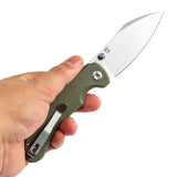 Tenable Nesstreet Folding Knife Green Micarta Handle(3.58'' Satin 14C28N Blade)Karambit Maker Design-T1039F4