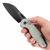 Tenable Model 6 Cross Bar Lock Jade G10 Handle (3.1" Blackwash 14C28N Blade) Nick Swan Design--T1022V3